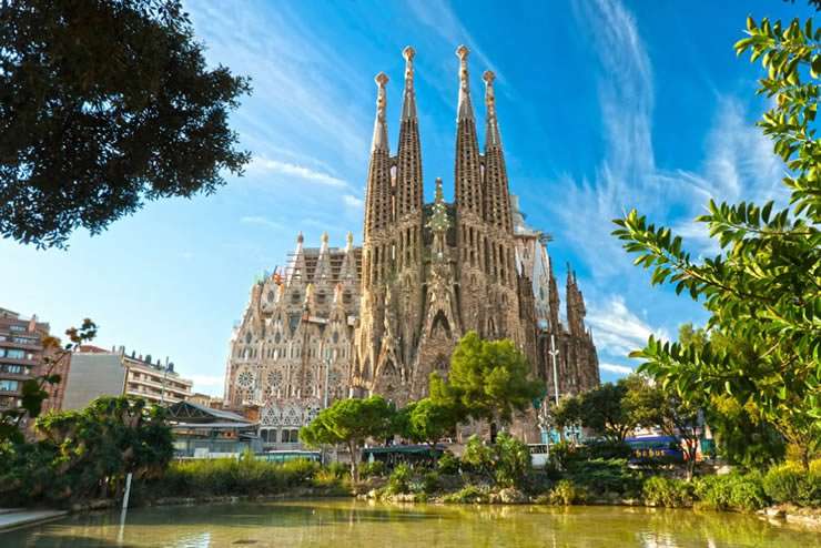 Barcelona activities - The facade of La Sagrada Familia chruch in Barcelona