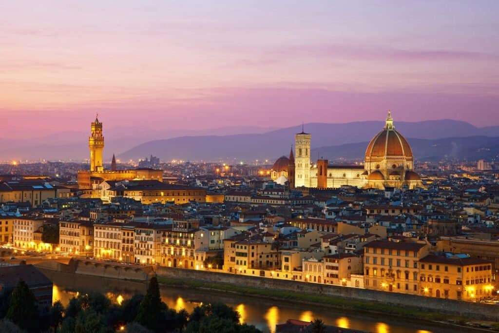 Tours and activities in Florence, Italy - the skyline of Florence at night.