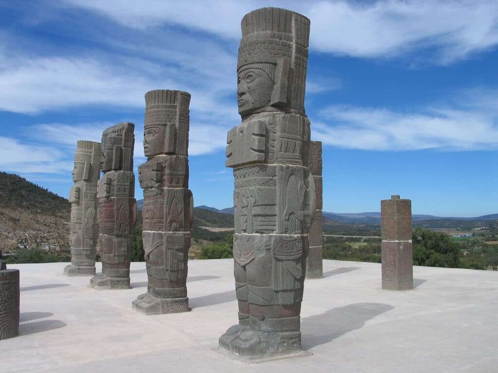 Tula, located around two hours from Mexico City. As the former capital of the Toltec civilization, Tula is renowned for its colossal stone Toltec warriors. 