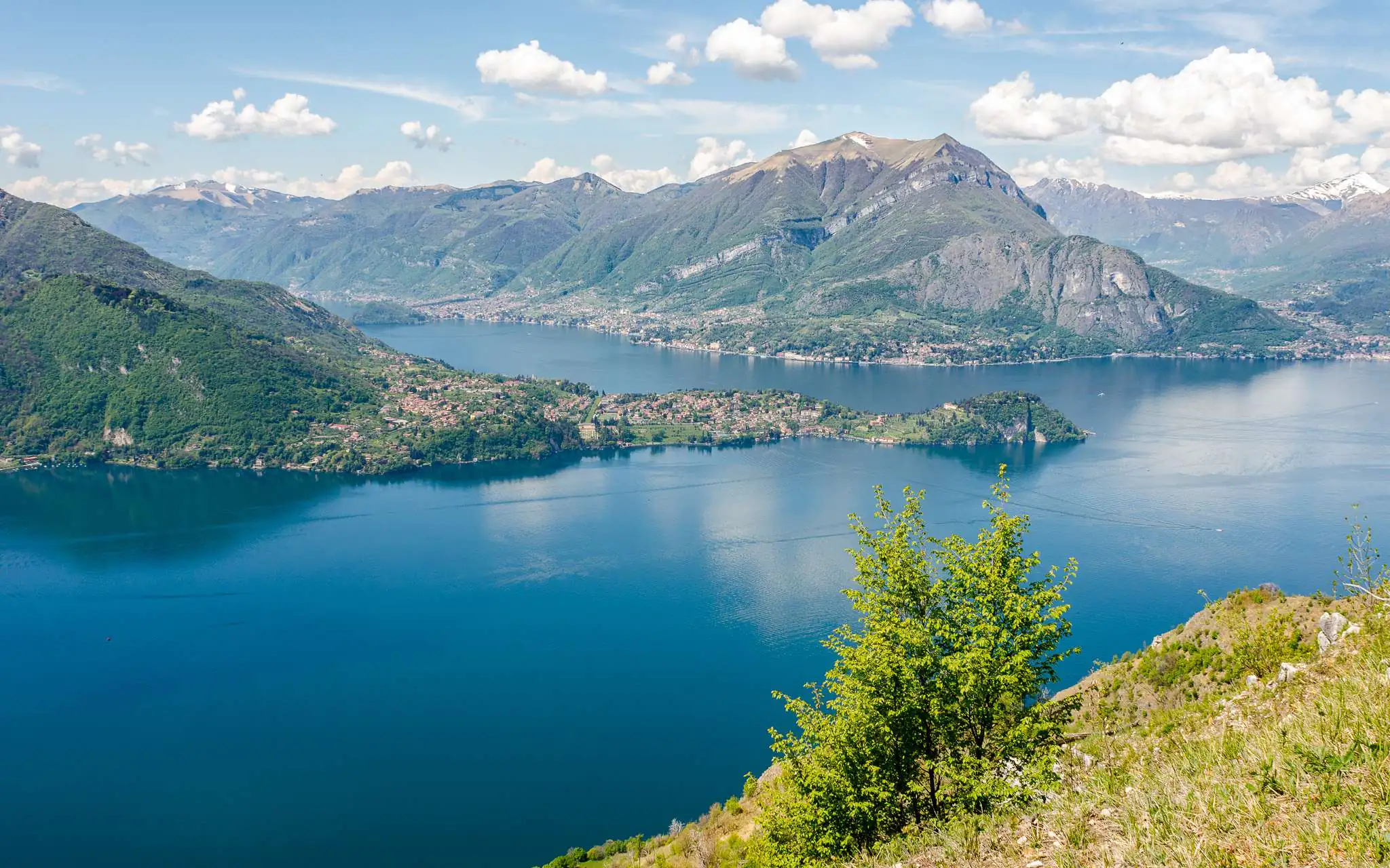 Lake Como and the Bellagio promontory from above