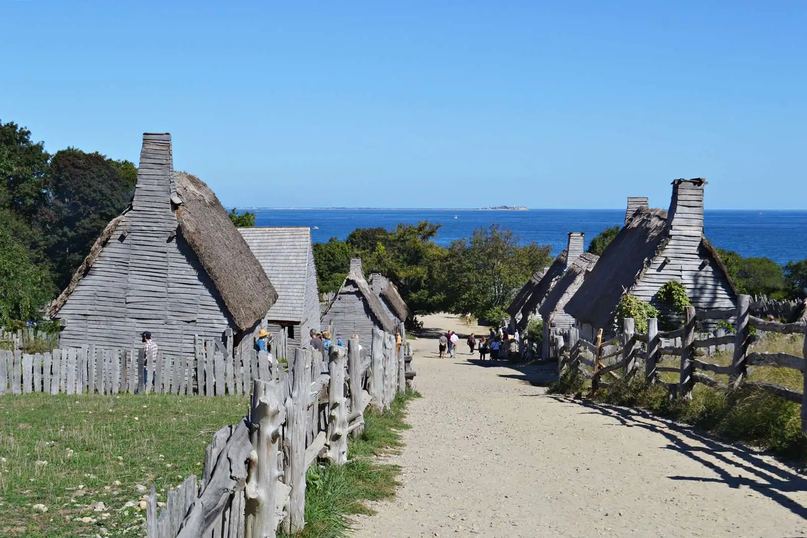 The recreated 17th-century village at Plimoth Patuxet